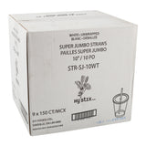 Straw Super Jumbo 10" White, Case 150x9