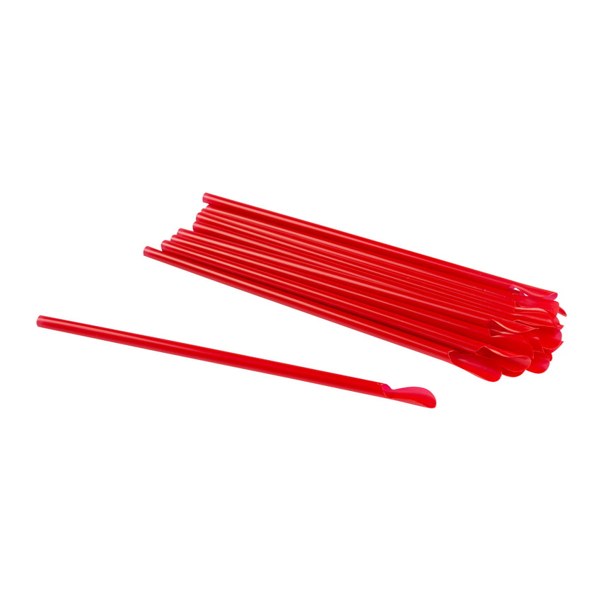Straw Spoon 8" Red, Case 200x9