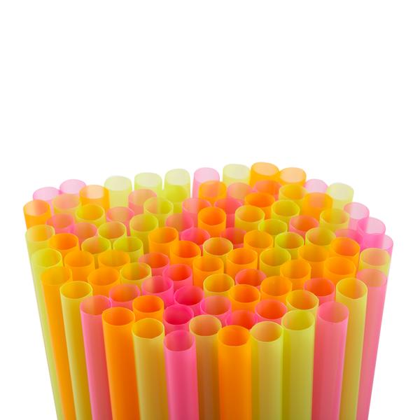 Straw Stout 8" Assorted Colour, Case 600