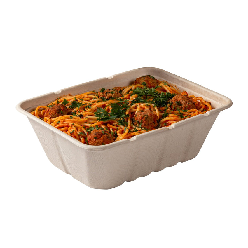 Deep Tan Tubs 7" x 9" x 3.125", with food