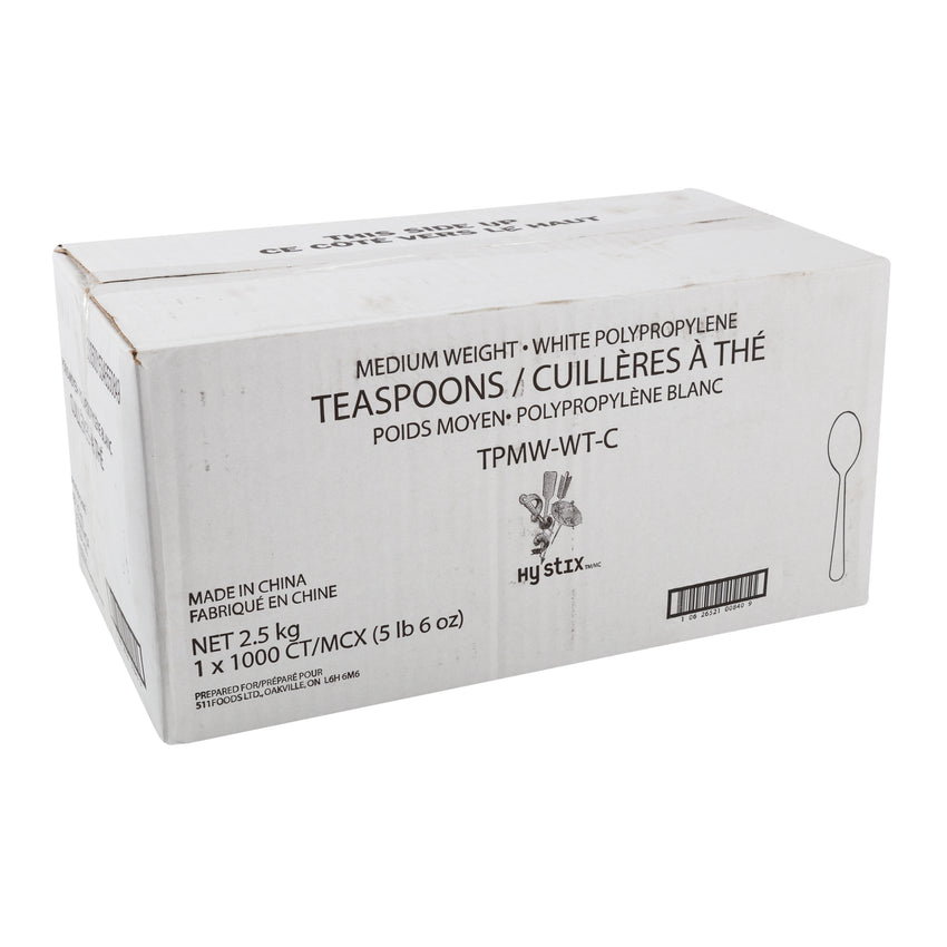 Teaspoon MW Polypropylene White, Case 1000