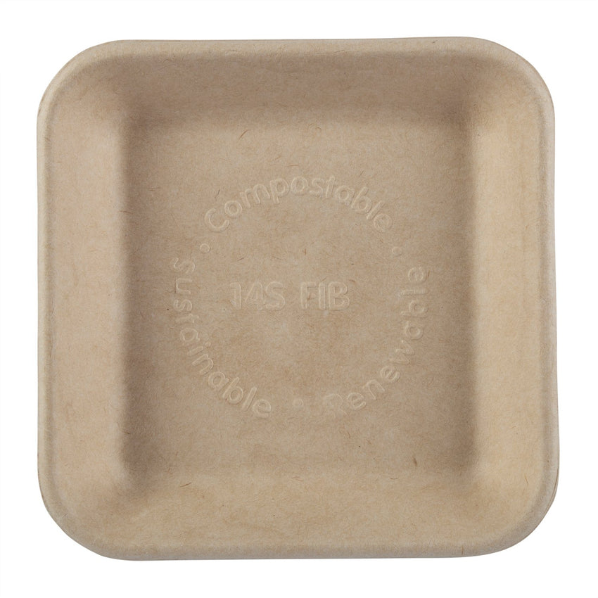 Tan Fiber Trays 6" x 6" x 0.875", Overhead View