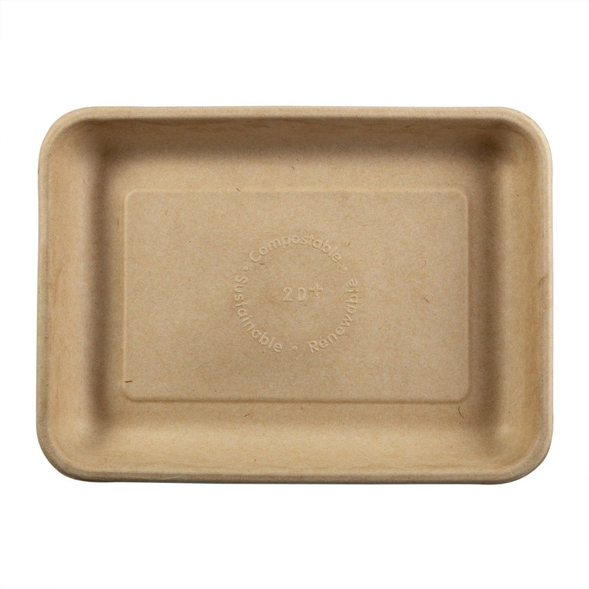 Tan Fiber Trays 8.9" x 6.5" x 1", Overhead View