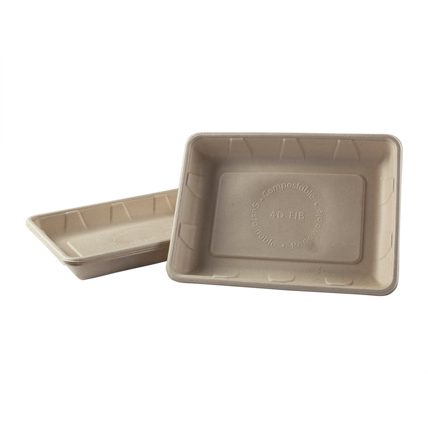 Tan Fiber Trays 9.4" x 6.9" x 1.2", Multiple Tray View