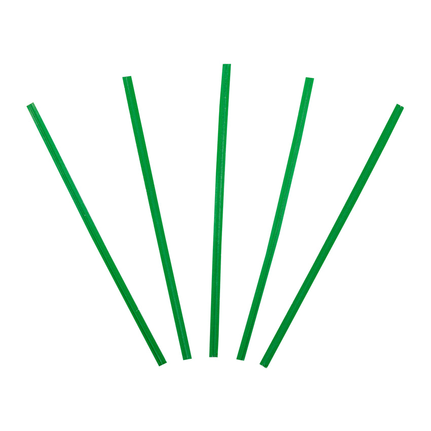 Twist Tie 4x1/8" Green Paper, Case 2000x25