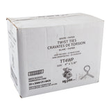 Twist Tie 4x1/8" White Paper, Case 2000x25